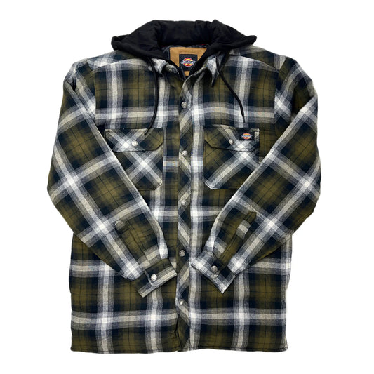 Water Repellent Flannel Hooded Shirt Jacket