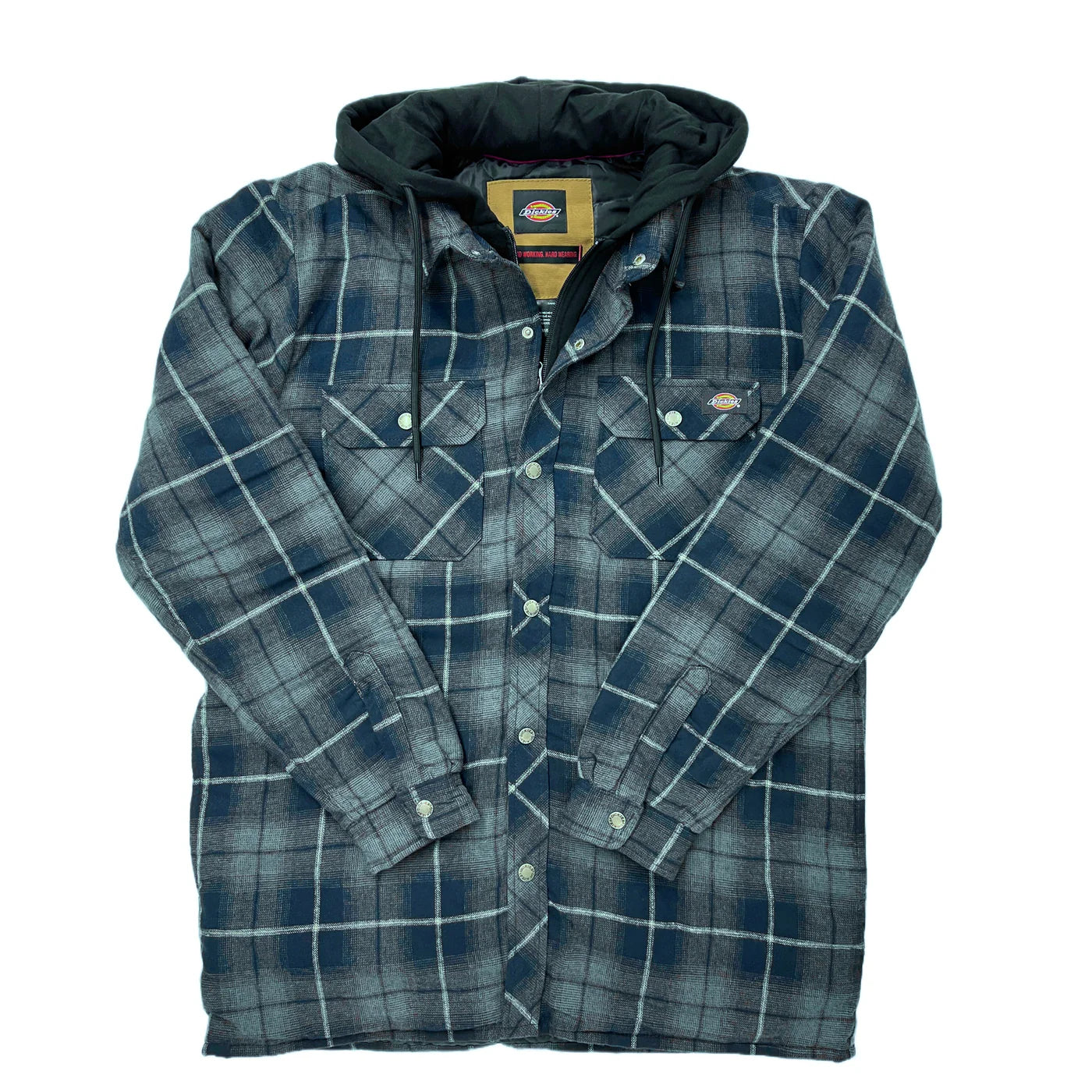 Water Repellent Flannel Hooded Shirt Jacket