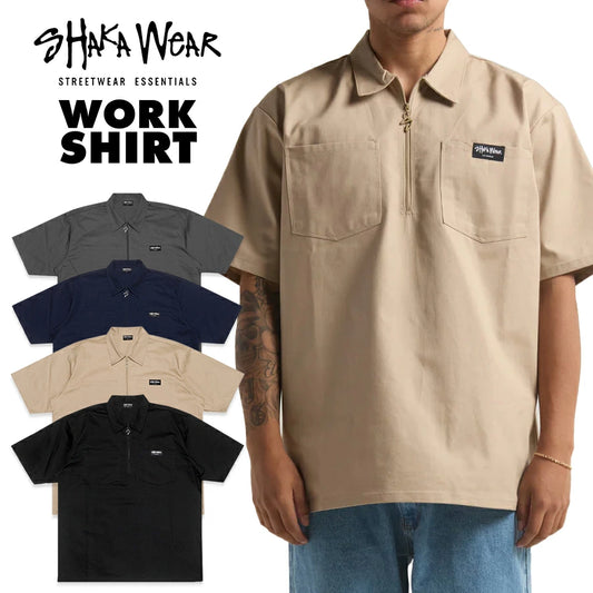 Shaka half zip work shirt