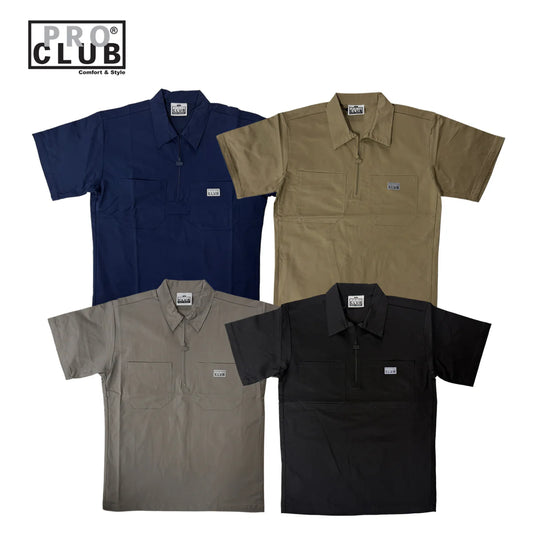 Proclub half zip work shirt