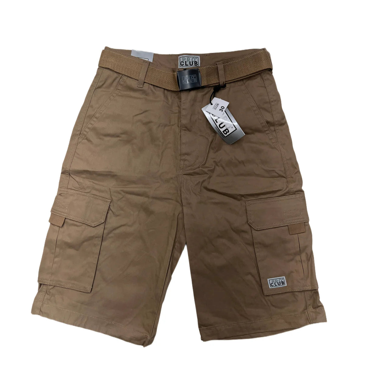 Pro Club Cotton Twill Cargo Shorts With Belt